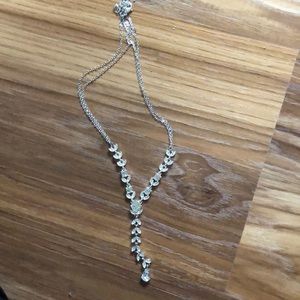 Silver Faux Diamond Necklace